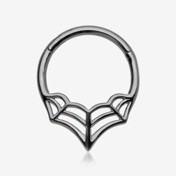 Blackline Eccentric Spider Web Clicker Hoop Ring